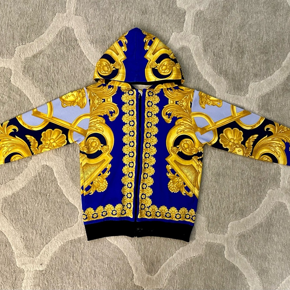 Versace Kids Barocco Print Zip-Up Hoodie (12A / 152cm)